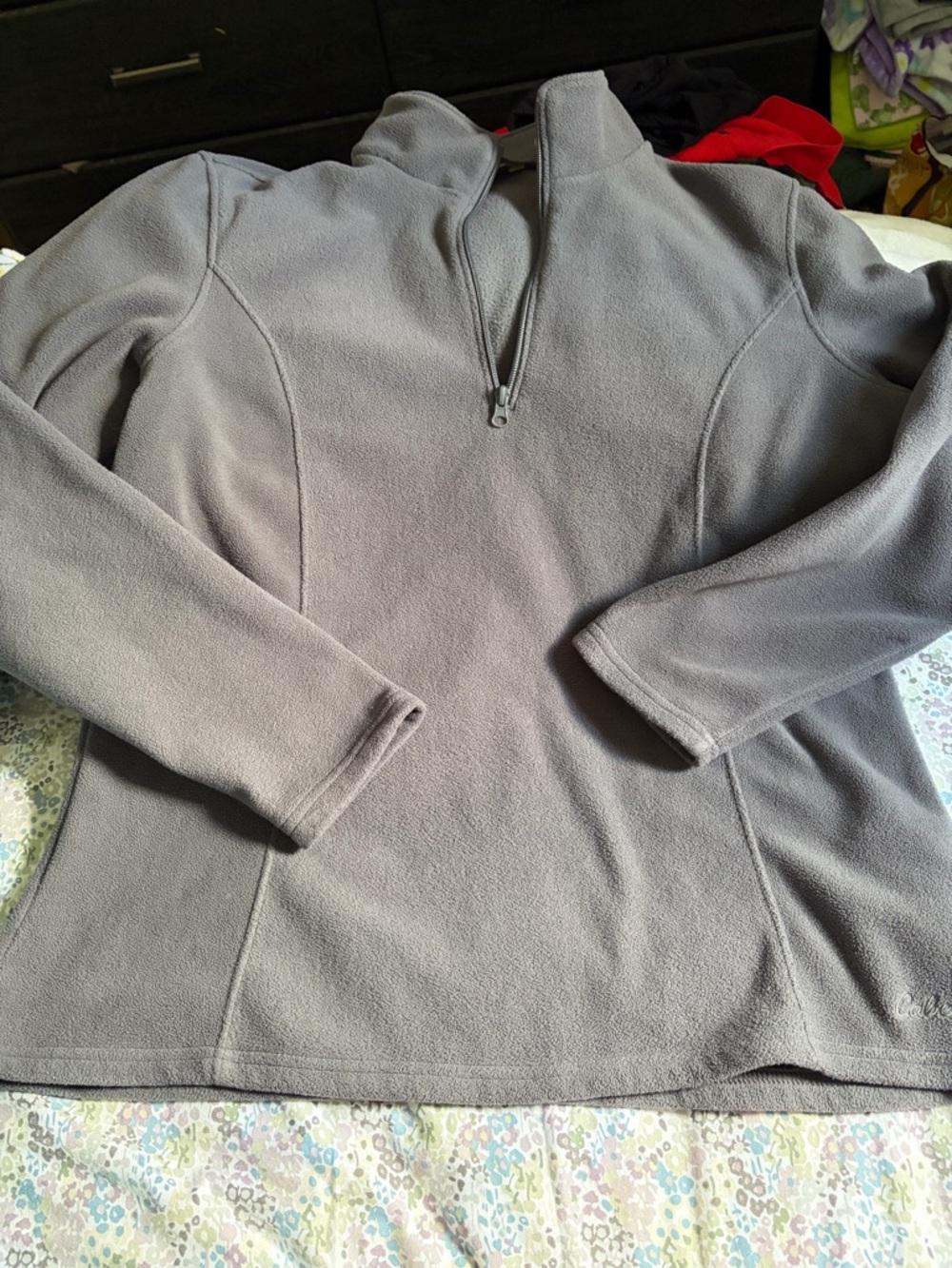 Cabela’s Gray Quarter Zip Microfleece Pullover Women’s Large Cozy Outdoor